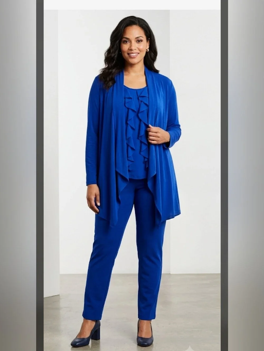 New York & Company Two Piece Matching Top Set XL Tank Blouse And Cardigan #2500